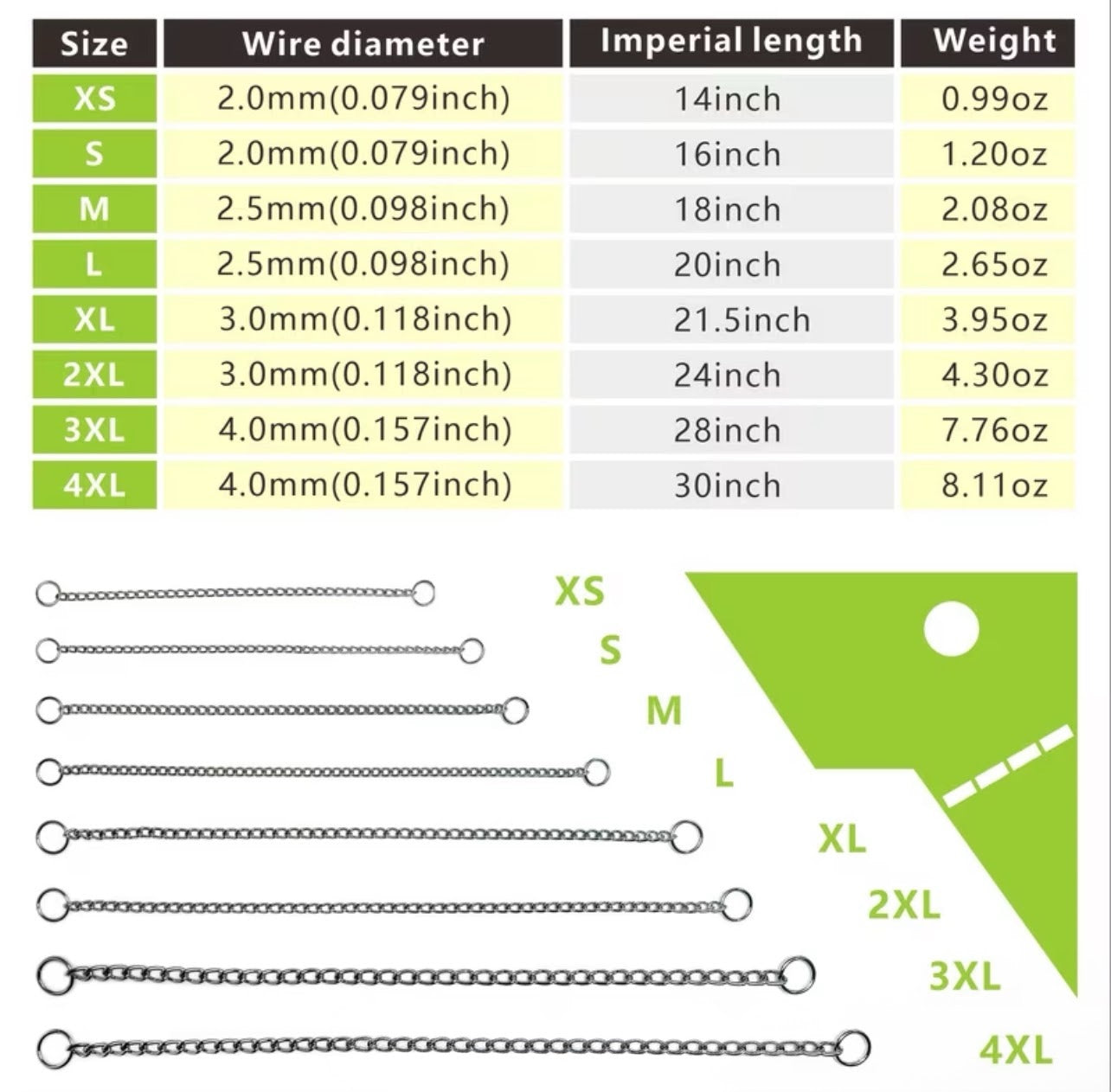 1pc Chain Slip Training Collar For Dogs