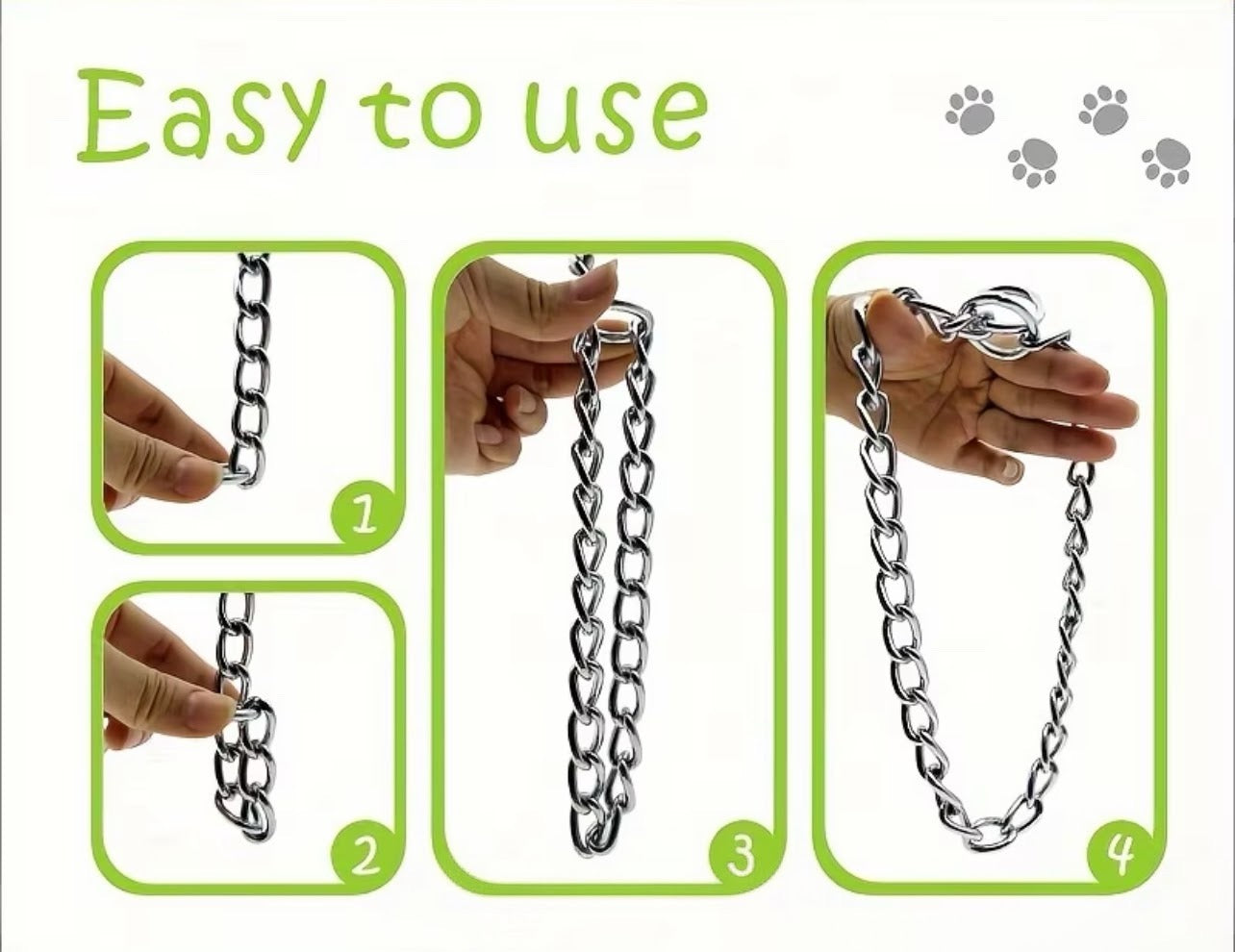 1pc Chain Slip Training Collar For Dogs