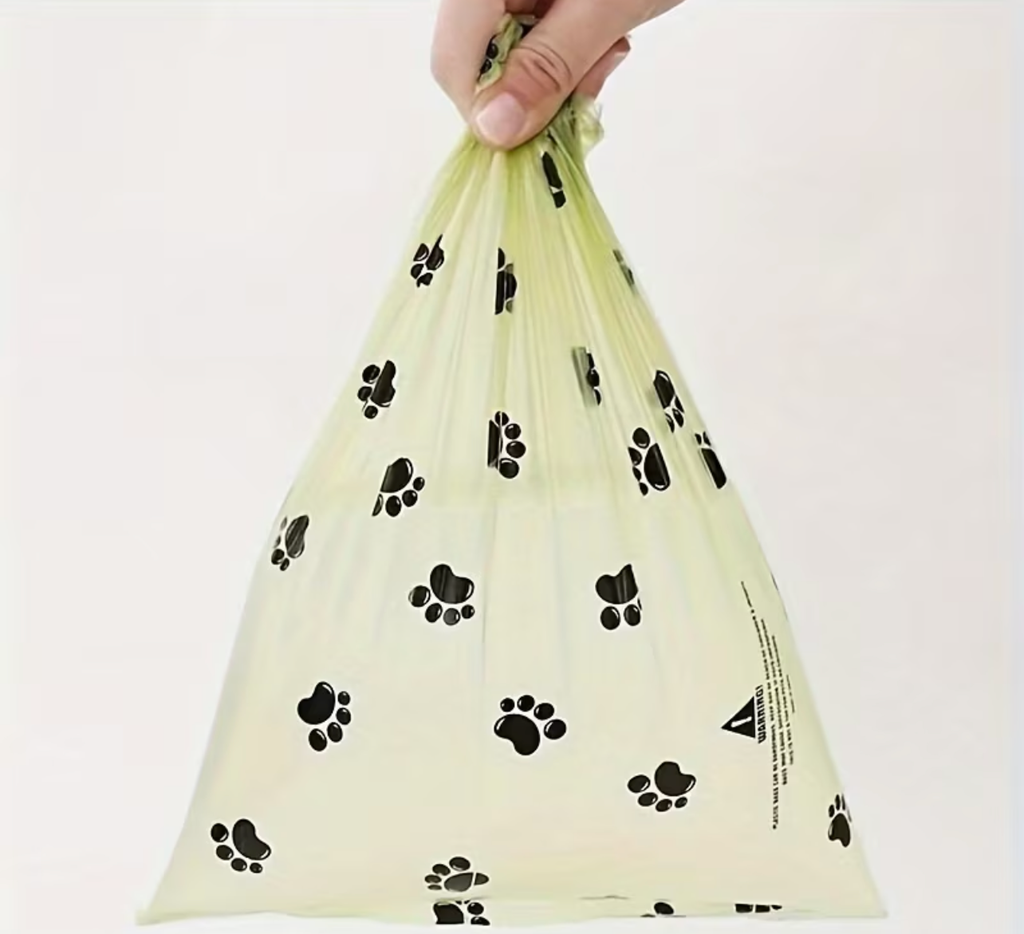 210pc/5 rolls Paw Print Potty Bags