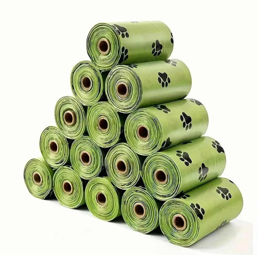 210pc/5 rolls Paw Print Potty Bags
