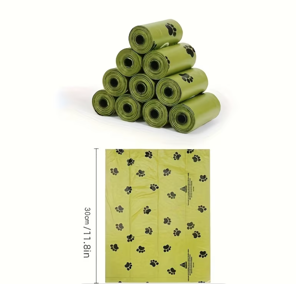210pc/5 rolls Paw Print Potty Bags